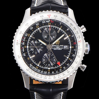 SA급 브라이틀링 남성용 네비타이머 크로노그래프 ETA7750-2 타입 오토매틱 46mm 가죽줄 블랙다이얼 bre2919 xx