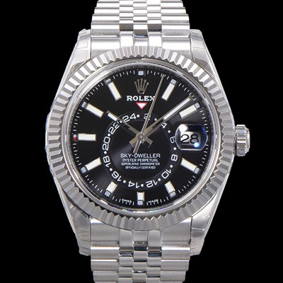 SA급 로렉스 남성용 스카이-더웰러 오이스터 오토매틱 Cal.9001 타입 42mm 메탈줄 블랙다이얼 rol5919 xx