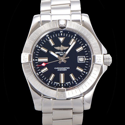 SA급 브라이틀링 남성용 어벤져 오토매틱 아시안 2836-2 타입 43mm 스틸 메탈시계 블랙다이얼 bre1213 xx