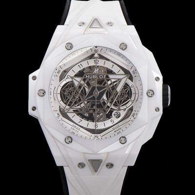 SA급 휴블렛 남성용 위블러 빅뱅 상블루 오토매틱 HUB1240타입 풀세라믹 화이트메직 45mm 우레탄줄 화이트다이얼  hub1315 xx