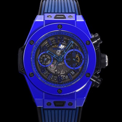 SA급 휴블렛 남성용 위블러 빅뱅 유니코 블루매직 45mm  오토매틱 HUB1241타입 무브먼트 세라믹 우레탄줄 스켈래톤 블루다이얼  hub1995 xx