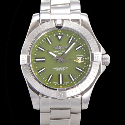 SA급 브라이틀링 남성용 어벤져 오토매틱 아시안 2836-2 타입 43mm 스틸 메탈시계 그린다이얼 bre5991 xx