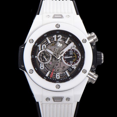 SA급 휴블렛 남성용 위블러 빅뱅 유니코 화이트매직 45mm  오토매틱 HUB1241타입 무브먼트 세라믹 우레탄줄 스켈래톤 화이트 다이얼  hub5191 xx