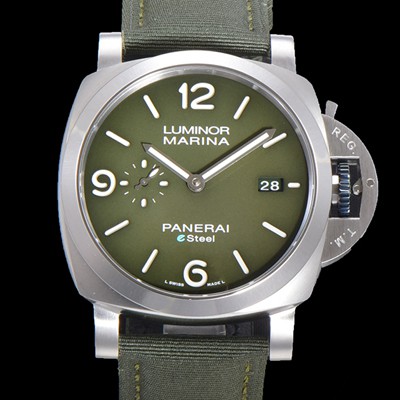SA급 파네라이 남성용 PAM01356 루미노르 마리나 오토매틱 Cal P.9010 타입 44mm 가죽줄 그린다이얼 pan9239 xx