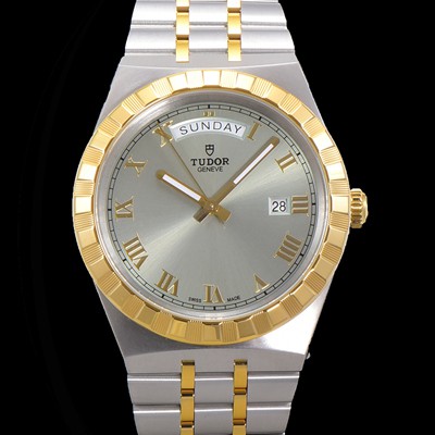 SA급 튜더 남성용 로얄 워치 오토매틱 스위스 ETA2836-2 타입 18K 옐루골드 41mm 메탈줄 실버다이얼 tud1391 xx