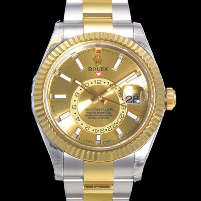 SA급  로렉스 남성용 스카이더웰러 오이스터 퍼페츄얼 오토매틱 Cal.9001타입 42미리 18K 옐루골드 투톤콤비매탈줄 골드다이얼 rol5291 xx