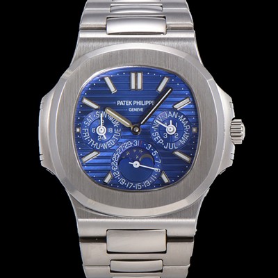 SA급 파텍필립 남성용 Ref.5740 노틸러스 문페이즈 오토매틱 Cal.240 Q타입 40mm 메탈줄  블루다이얼 pat3512 xx