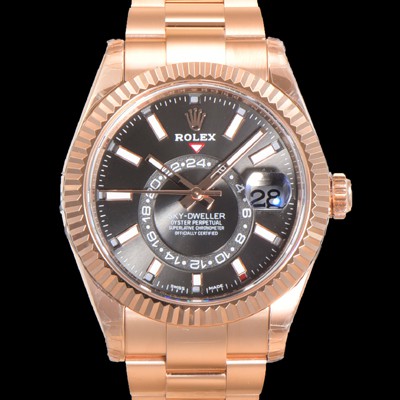 SA급  로렉스 남성용 스카이더웰러 오이스터 퍼페츄얼 오토매틱 Cal.9001타입 42미리 18K 로즈골드 그레이 다이얼 rol5295 xx