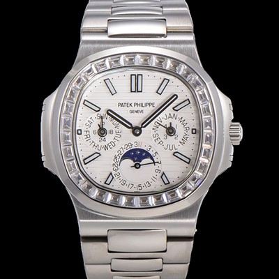 SA급 파텍필립 남성용 Ref.5740 노틸러스 문페이즈 오토매틱 Cal.240 Q타입 40mm 다이아몬드/쥬얼 메탈줄  화이트다이얼 pat3921 xx