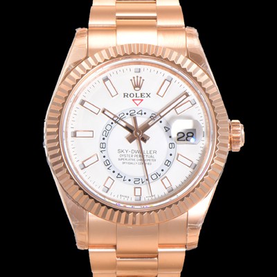 SA급  로렉스 남성용 스카이더웰러 오이스터 퍼페츄얼 오토매틱 Cal.9001타입 42미리 18K 로즈골드 화이트 다이얼 rol5293 xx