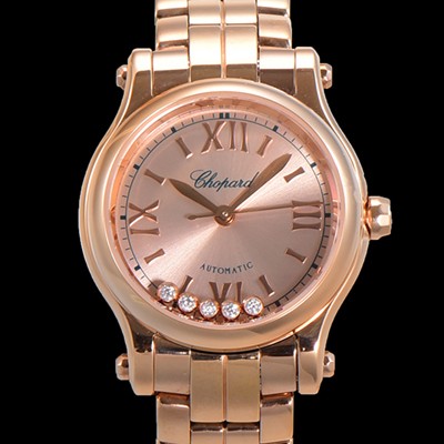 SA급 쇼파드 여성용 해피 다이아몬드 오토매틱 ETA2892-2 타입 36mm 래이디스/금장시계 18K로즈골드  골드다이얼 cho1312 xx