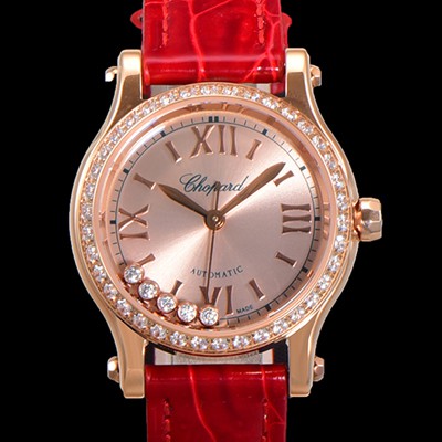 SA급 쇼파드 여성용 해피 다이아몬드 오토매틱 ETA2892-2 타입 30mm 래이디스/금장시계 18K로즈골드  골드다이얼 cho1239 xx