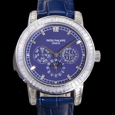SA급 파텍필립 남성용 Ref.5073P 그랜드 컴플리케이션 문페이즈 오토매틱 다이아몬드셋팅 42mm 가죽줄 블루다이얼 pat5319 xx