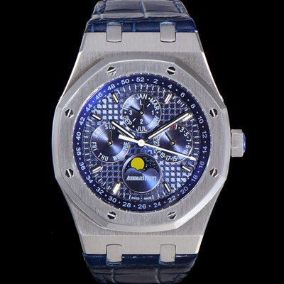 SA급 오데마피게 남성용 로얄오크 퍼펙츄얼 캘린더 41mm 오토매틱 T5134 타입 가죽줄 블루다이얼 aud0487  xx