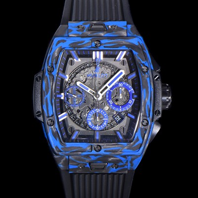 SA급 휴블렛 남성용 스피릿 빅뱅 마스터피스 카본제질  크로노그래프 Hub4700타입 45mm 러버우레탄줄 스켈래톤다이얼 hub1954 xx