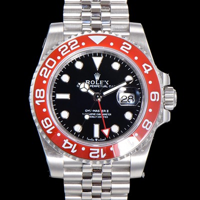 SA급  로렉스 남성용 지엠티 마스터II 오토매틱 Cal.3186 타입 40mm 5선 쥬빌리 브레이슬릿 블랙다이얼 rol1292 xx