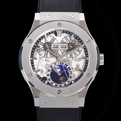 SA급 휴블렛 남성용 클래식퓨전 오토매틱 Hub1131타입 문페이즈 42mm 러버우레탄줄 스켈래톤다이얼  hub1315 xx