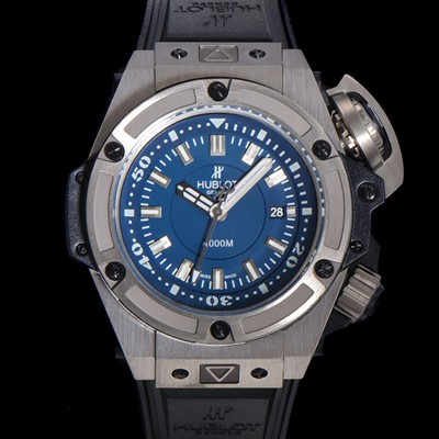 SA급 휴블렛 남성용 빅뱅 킹 파워 오세아노그래픽 오토매틱 Hub1400 티타늄제질 48mm 러버우레탄줄 블루다이얼 hub3519 xx