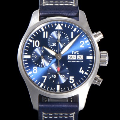 SA급 아이더블유씨 남성용시계 베스트 신형!! 파일럿 IW388101 크로노그래프 오토매틱 Cal.69385 타입 41mm 가죽줄 블루다이얼 iwc0468 xx