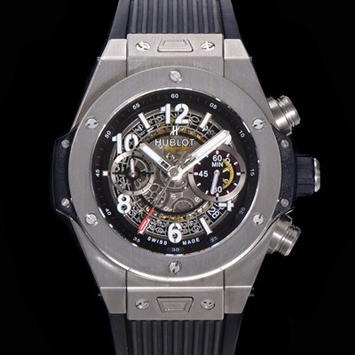 SA급 휴블렛 남성용 빅뱅 유니코 티타늄 45mm 오토매틱 HUB1280 타입 러버줄 스켈래톤 다이얼  hub1953 xx