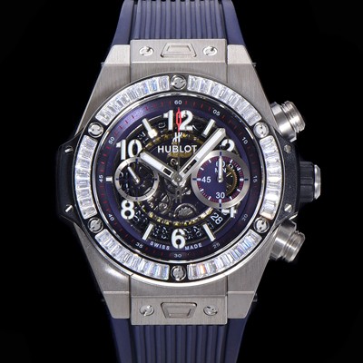 SA급 휴블렛 남성용 빅뱅 유니코 티타늄 45mm 오토매틱 HUB1280 타입 다이아몬드 베젤 러버줄 스켈래톤 다이얼  hub1539 xx