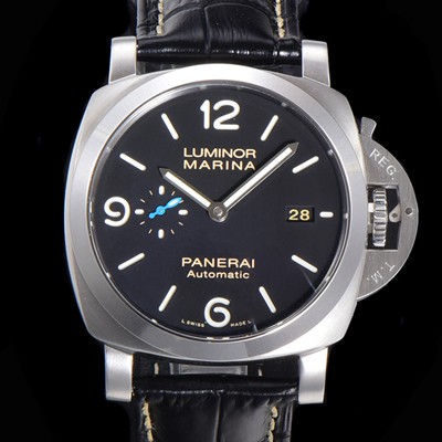 SA급 파네라이 남성용 PAM01312 루미노르 1950 3데이 44미리 오토매틱 P.9010타입 가죽줄 블랙다이얼 pan3511 xx