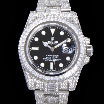 SA급 로렉스 남성용 서브마리너 풀 다이아몬드 셋팅 오토매틱 Cal.3135 무브 40mm 블랙다이얼 rol1231 xx