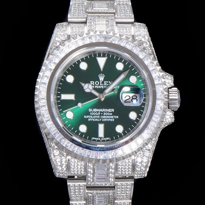 SA급 로렉스 남성용 서브마리너 풀 다이아몬드 셋팅 오토매틱 Cal.3135 무브 40mm 그린다이얼 rol9511 xx