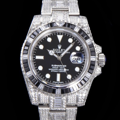 SA급 로렉스 남성용 서브마리너 풀 다이아몬드 셋팅 오토매틱 Cal.3135 무브 40mm 블랙다이얼 rol5113 xx