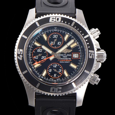 SA급 브라이틀링 남성용 에어로마린 슈퍼오션 어비스 크로노그래프 오토매틱 Eta7750-2 타입 44mm 가죽줄 블랙다이얼 bre8926 xx