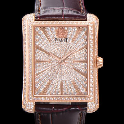 SA급 피아제 남성용 블랙티 오토매틱 ETA2824-2 타입 32mm 풀 다이아몬드 셋팅 / 18K로즈골드 보석다이얼 pia8824 xx