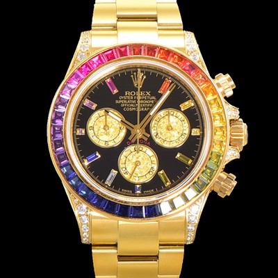 SA급 로렉스 남성용 데이토나 오이스터 다이아/큐빅 ETA7750-2 타입 오토매틱 크로노그래프 40mm 18K 옐루골드 블랙다이얼 rol2024 xx