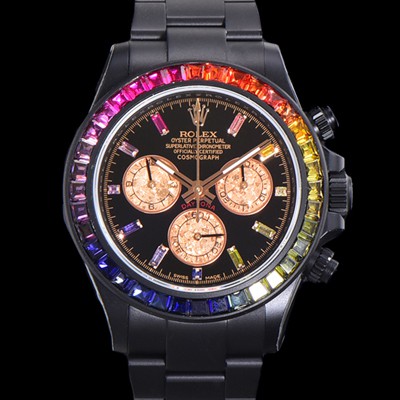 SA급 로렉스 남성용 데이토나 오이스터 다이아/큐빅/DLC 블랙코팅 ETA7750-2 타입 오토매틱 크로노그래프 40mm 블랙다이얼 rol2268 xx