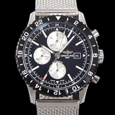 SA급 브라이틀링 남성용 크로노라이너 오토매틱 ETA 7750-2B 타입 46mm 메쉬메탈줄 세라믹 블랙다이얼 bre6846 xx