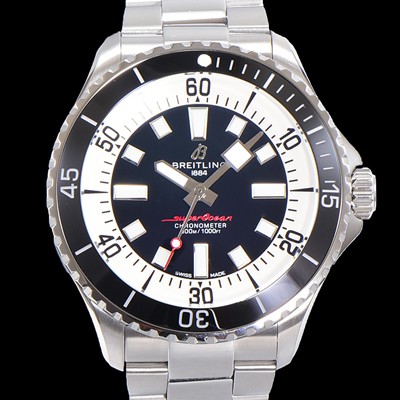 SA급 브라이틀링 뉴 다이버워치 남성용 슈퍼오션 44mm 오토매틱 ETA2824-2 타입 크로노미터 메탈줄 세라믹베젤 블랙다이얼 bre8442 xx