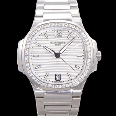 SA급 파텍필립 여성용 노틸러스 7118/1200A-010 레이디스 오토매틱 Cal.324 S C타입 35.2mm 다이아셋팅 메탈줄 실버다이얼  pat0922 xx