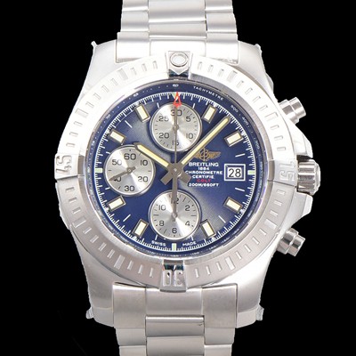 SA급 브라이틀링 남성용 어벤져 크로노그래프 ETA 7750-2 타입 45mm 메탈줄 블루다이얼 bre6844 xx