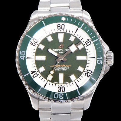SA급 브라이틀링 뉴 다이버워치 남성용 슈퍼오션 44mm 오토매틱 ETA2824-2 타입 크로노미터 메탈줄 세라믹베젤 그린다이얼 bre4482 xx