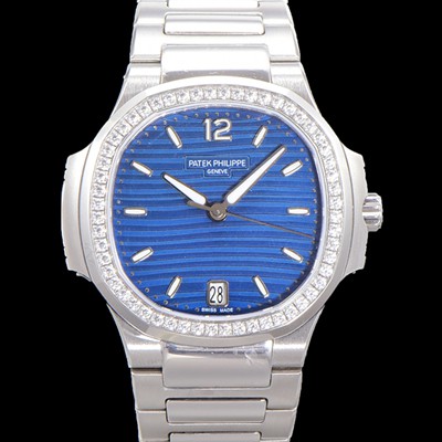 SA급 파텍필립 여성용 노틸러스 7118/1200A-001 레이디스 오토매틱 Cal.324 S C타입 35.2mm 다이아셋팅 메탈줄 블루다이얼  pat8660 xx