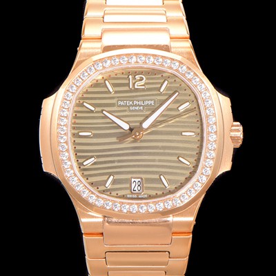 SA급 파텍필립 여성용 노틸러스 7118 레이디스 오토매틱 Cal.324 S C타입 35.2mm 다이아셋팅 18K로즈골드 그레이다이얼 pat6484 xx