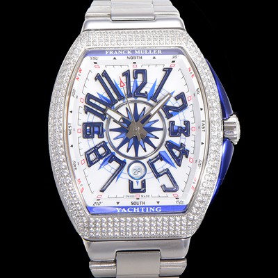 SA급 프랭크뮬러 남성용 1:1수제공정 풀 다이아셋팅 뱅가드 오토매틱 ETA2824 타입 45mm 메탈줄 화이트다이얼 fra8028 xx