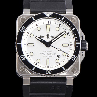 SA급 벨엔로즈 남성용 BR03-92 다이버 스틸 오토매틱 ETA2836-2 타입 42mm 우레탄줄 화이트다이얼 bel04294 xx