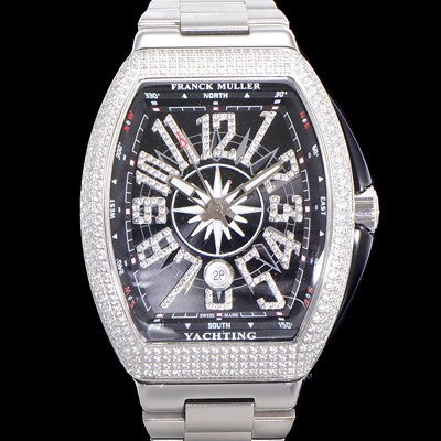 SA급 프랭크뮬러 남성용 1:1수제공정 풀 다이아셋팅 뱅가드 오토매틱 ETA2824 타입 45mm 메탈줄 블랙다이얼 fra4829 xx