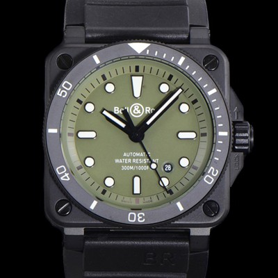 SA급 벨엔로즈 남성용 BR03-92 다이버 오토매틱 ETA2836-2 타입 42mm 우레탄줄 그린다이얼 bel70872 xx