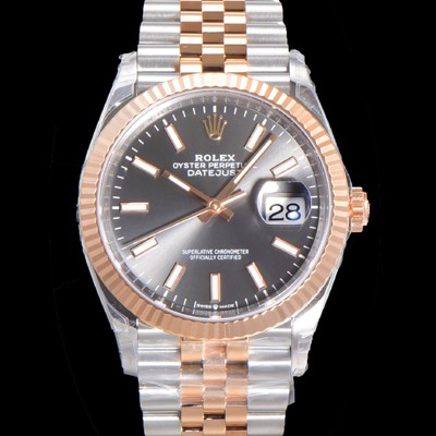 SA급 로렉스 남성용 904L스틸!! 2023신형 데이져스트 36mm II m126231 !! 로즈골드 그레이 다이얼 브레이슬릿 신형 Cal.3235 오토매틱 무브먼트 ROL19323 xx