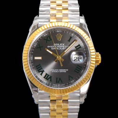 SA급 로렉스 남성용 904L스틸!! 2023신형 데이져스트 36mm II m126233-0015 !! 18K 옐로골드 그레이다이얼 브레이슬릿 신형 Cal.3235 오토매틱 무브먼트 ROL29324 xx