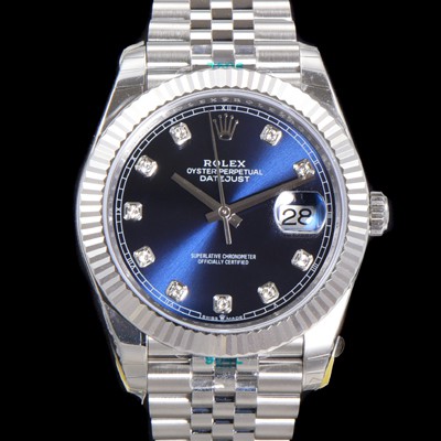 SA급 로렉스 남성용 904L스틸!! 2022신형 데이저스트 41mm II m126334 블루 다이얼 큐빅 인덱스 스틸 브레이슬릿 신형 Cal.3235 오토매틱 무브먼트 ROL06134 xx