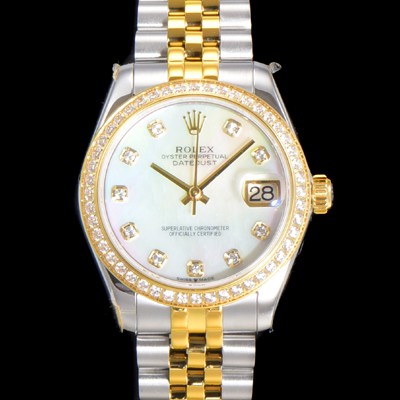 SA급 로렉스 여성용 데이져스트 오이스터 31mm 레이디 오토매틱  18K 엘루골드 투톤콤비 보석/다이아몬드 5열 브레이슬릿 메탈줄 자게다이얼 rol73410 xx