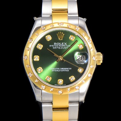 SA급 로렉스 여성용 데이져스트 오이스터 31mm 레이디 오토매틱 하모니 베젤 18K옐루골드 투톤콤비 3열 브레이슬릿 메탈줄 그린다이얼 rol56874 xx
