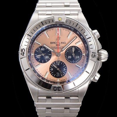 SA급 브라이틀링 남성용 크로노맷 B01 오토매틱 ETA7750-2 타입 42mm 메탈줄 핑크다이얼 bre61734 xx